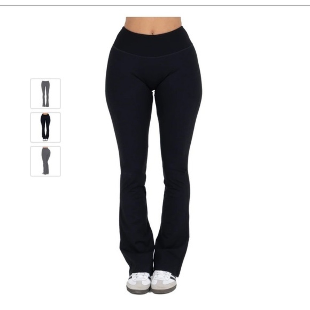 Davis Active Women Black High Waisted Flare Leg Yoga Pants Size M/L